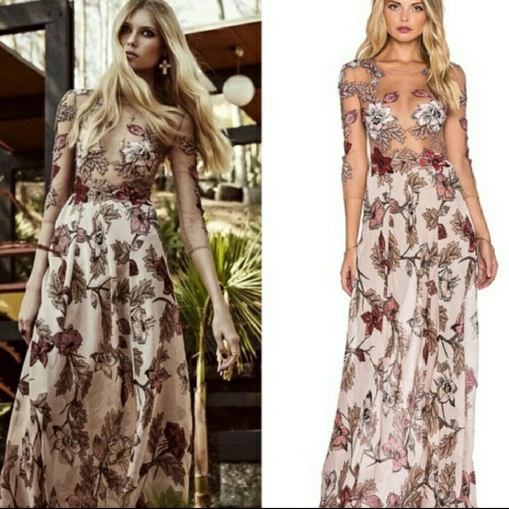 For love and lemons floral sienna maxi dress.